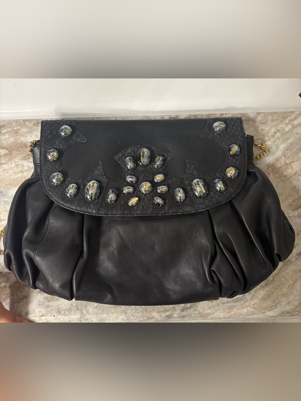 Chi by Falchi black leather clutch. NWOT